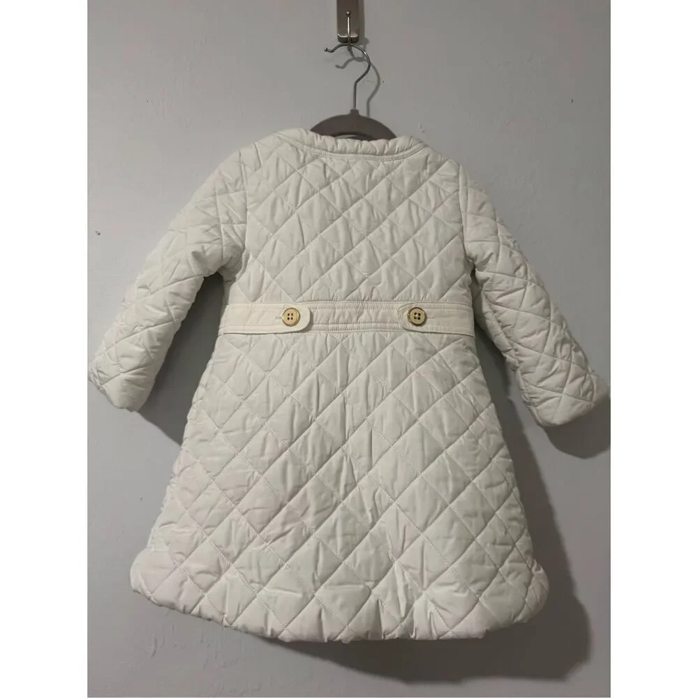 Janie and Jack white button front puffer jacket 12-24 M